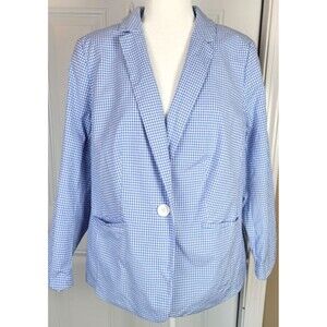 Talbots Plus Size Gingham Blazer Jacket Size 14WP